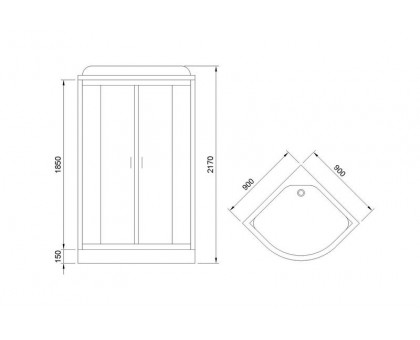 Душевая кабина Royal Bath RB 90HK5-BT-CH 90х90 см, с прозрачными стеклами