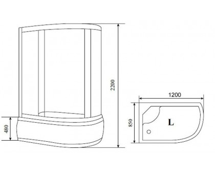 Душевая кабина Timo Standart T-1120 P R 120х85 см без электрики и гидромассажа