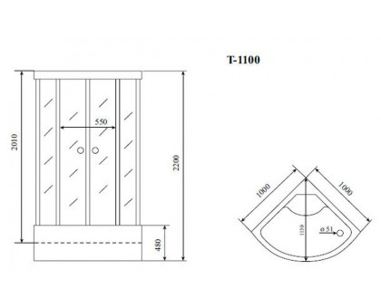 Душевая кабина Timo Standart T-6600 Silver 100х100 см