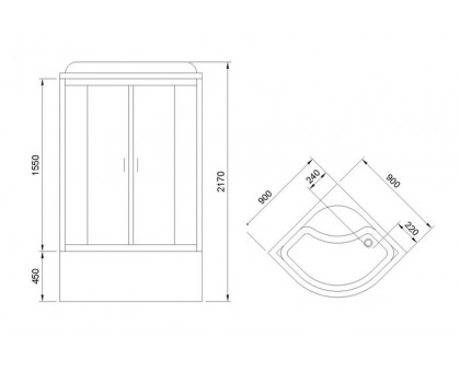 Душевая кабина Royal Bath RB 90BK4-MM 90х90 см, с матовыми стеклами