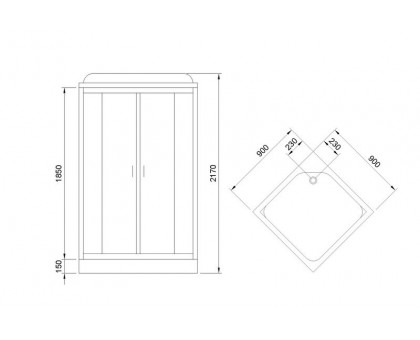 Душевая кабина Royal Bath RB 90HP7-WC-CH 90х90 см, с матовыми стеклами