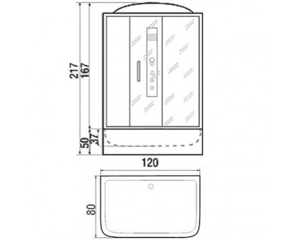 Душевая кабина River Vitim 120/80/24 МТ 120х80 см с гидромассажем