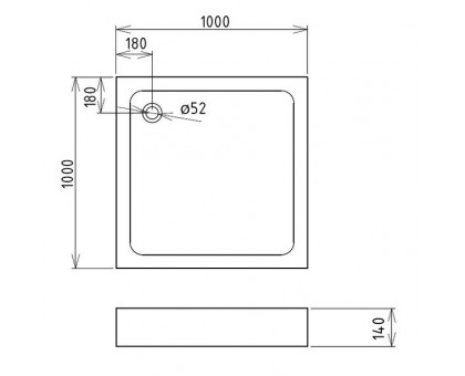 Душевой поддон Gemy ST16T 100х100 см