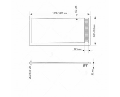 Душевой поддон RGW STM-W 80x100 см, прямоугольный, искусственный камень, белый