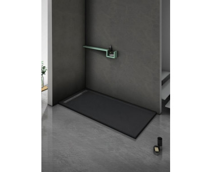 Душевой поддон WeltWasser WW TRS 14080 STONE-BL 140х80 см черный с сифоном
