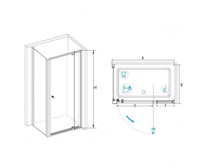 Душевой уголок RGW PA-44B (PA-02B + Z-050-1B) 120x70, прозрачное стекло