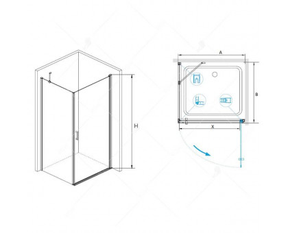 Душевой уголок RGW LE-34 (LE-03 + Z-14) 60x100, прозрачное стекло