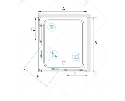Душевой уголок RGW CL-34B 100х100, прозрачное стекло