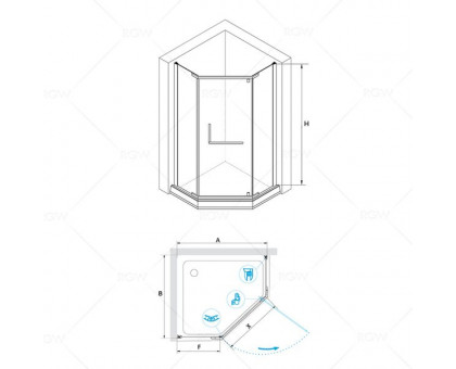 Душевой уголок RGW PA-081 80х80, прозрачное стекло