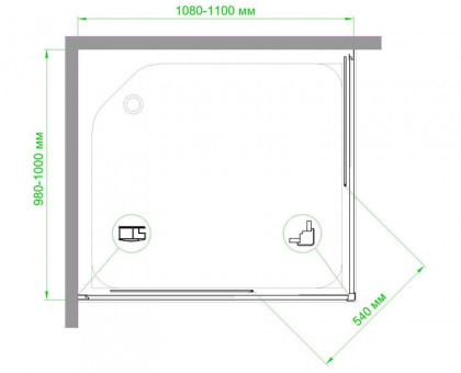 Душевой уголок Royal Bath RB HPD-T 110х100 см, с прозрачными стеклами