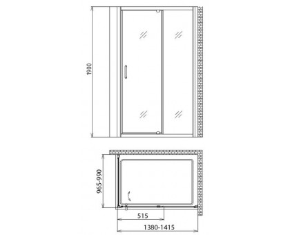 Душевой уголок Gemy Sunny Bay S28191E-A100 140х100 см