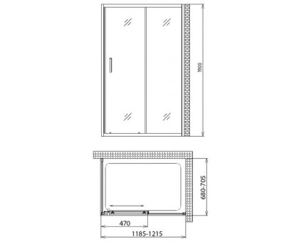 Душевой уголок Gemy Victoria S30191A-A70 120х70 см