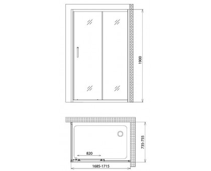 Душевой уголок Gemy Victoria S30191G-A75 170х75 см