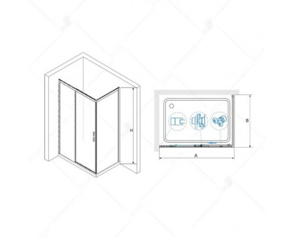 Душевой уголок RGW LE-41 (LE-12 + Z-22) 160x100, прозрачное стекло