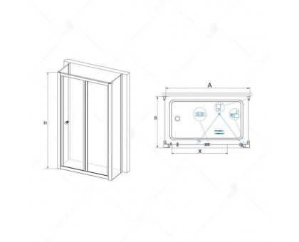 Душевой уголок RGW CL-41 P (CL-21 + 2Z-050-1) 100x70, прозрачное стекло